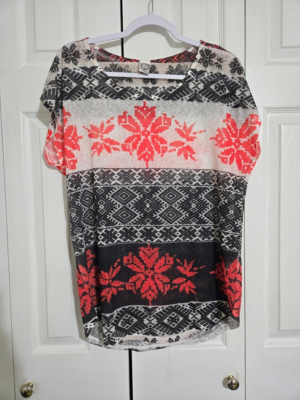 Sun and moon medium women's semi sheer blouse